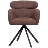 FENNE DRAAIBARE EETKAMERSTOEL GEWEVEN STOF KASTANJEBRUIN