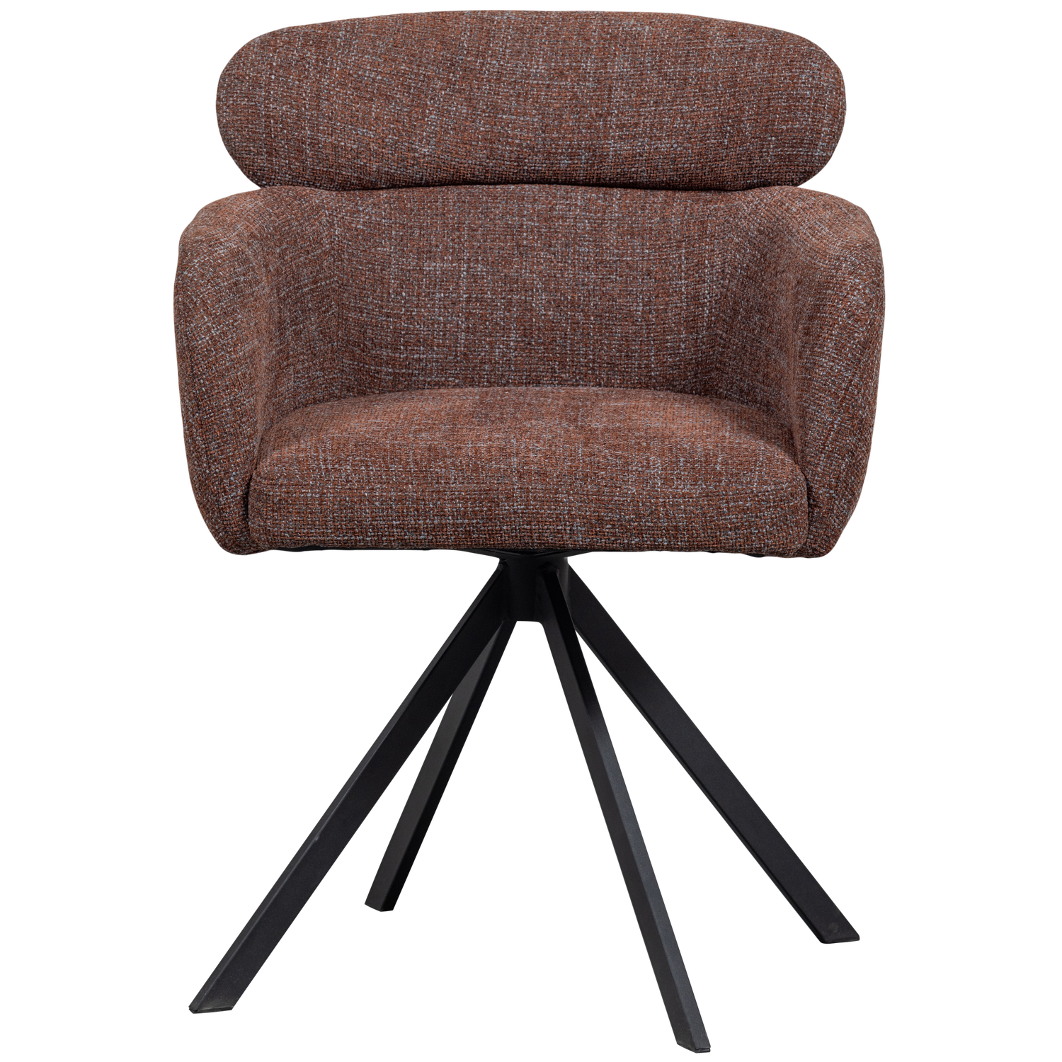 FENNE DRAAIBARE EETKAMERSTOEL GEWEVEN STOF KASTANJEBRUIN