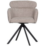 FENNE DRAAIBARE EETKAMERSTOEL GEWEVEN STOF NATUREL