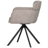 FENNE DRAAIBARE EETKAMERSTOEL GEWEVEN STOF NATUREL