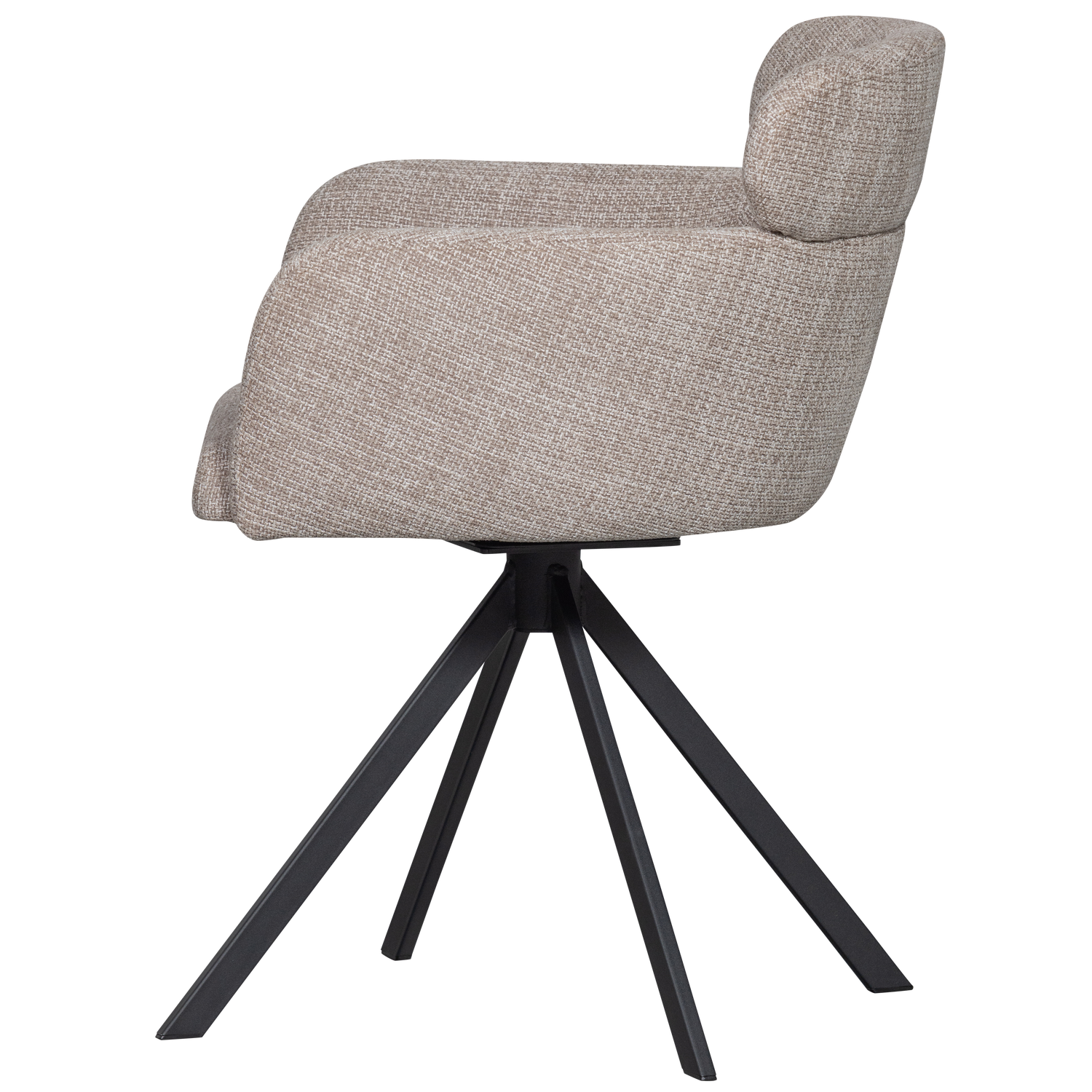 FENNE DRAAIBARE EETKAMERSTOEL GEWEVEN STOF NATUREL