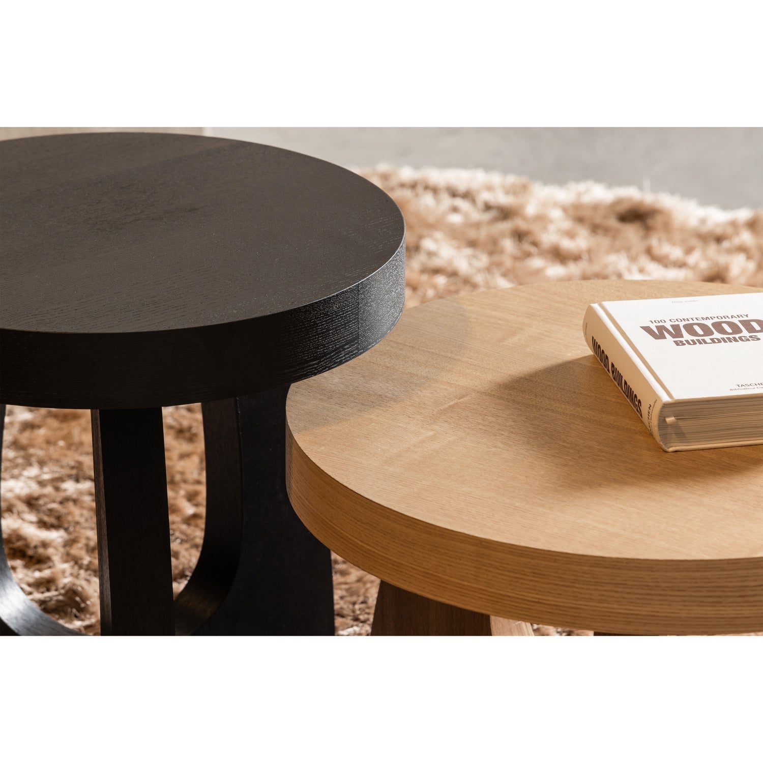 TALA BIJZETTAFEL MDF FINEER ZWART 45XO45 CM