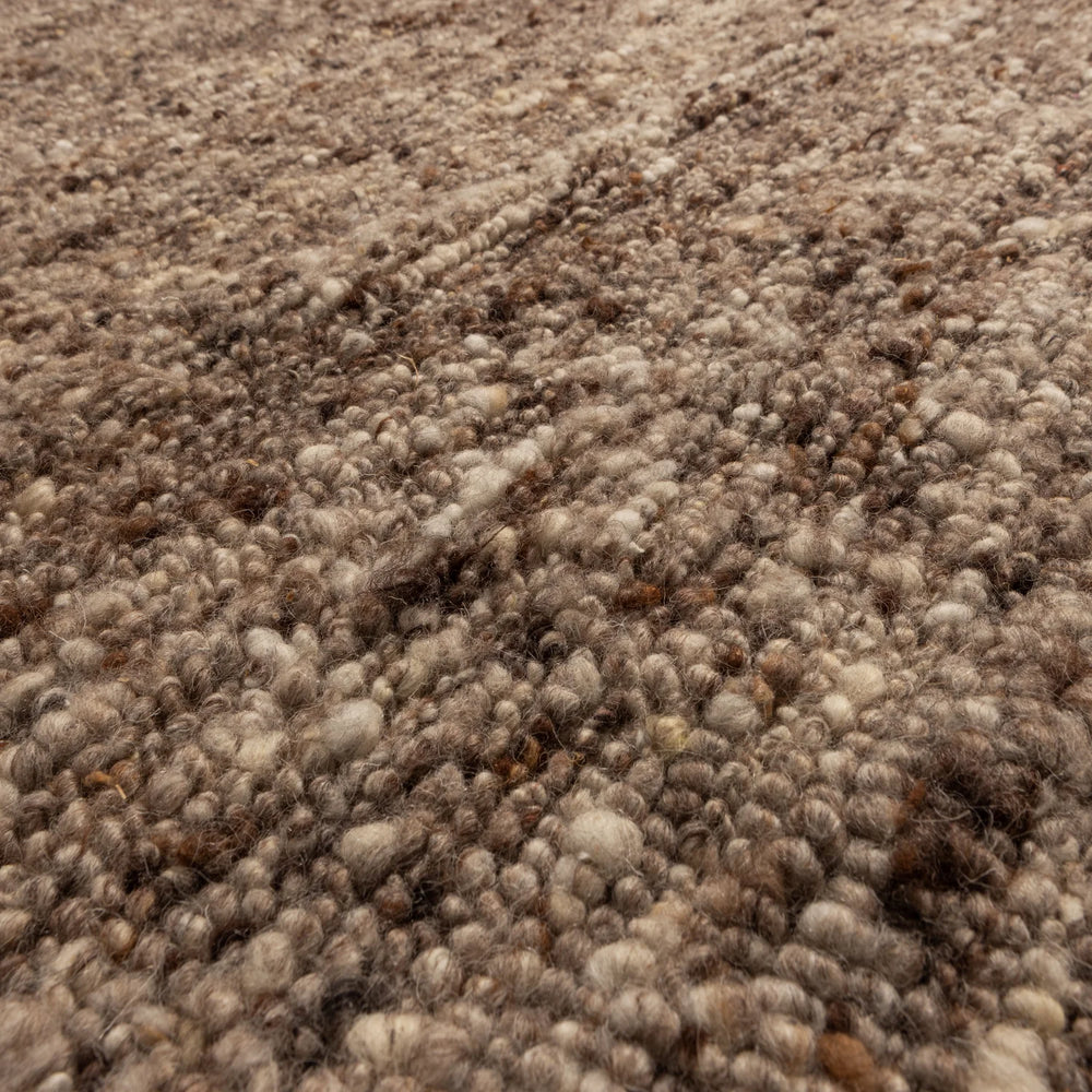 WOOOD - Efia vloerkleed rond wol bruin melange 200cm