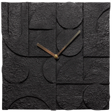 Klok Zaria WOOOD - zwart cement rond 30cm