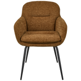 RUNA EETKAMERSTOEL CHENILLE KARAMEL BRUIN/GEEL