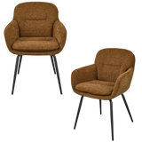 RUNA EETKAMERSTOEL CHENILLE KARAMEL BRUIN/GEEL