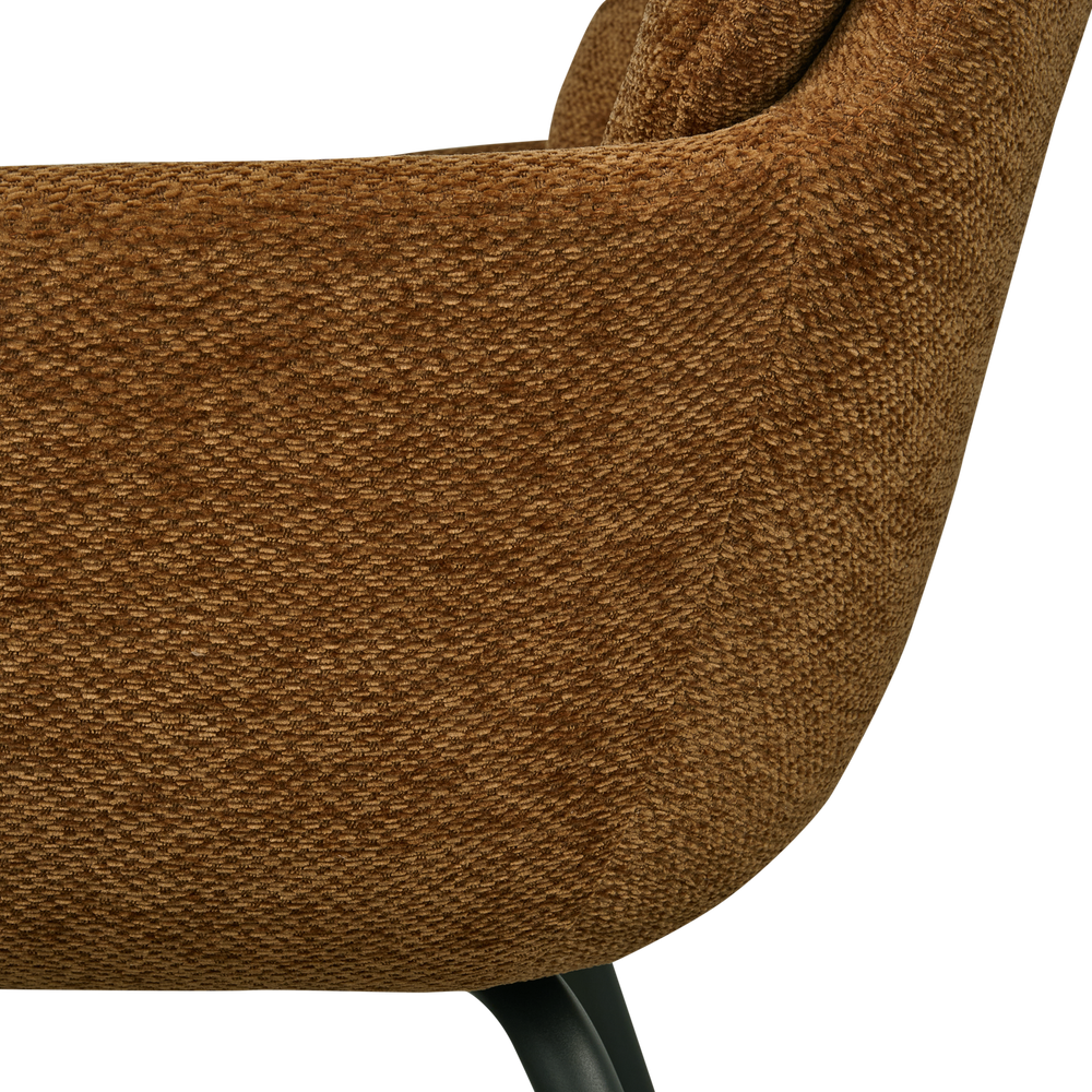 RUNA EETKAMERSTOEL CHENILLE KARAMEL BRUIN/GEEL