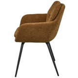 RUNA EETKAMERSTOEL CHENILLE KARAMEL BRUIN/GEEL