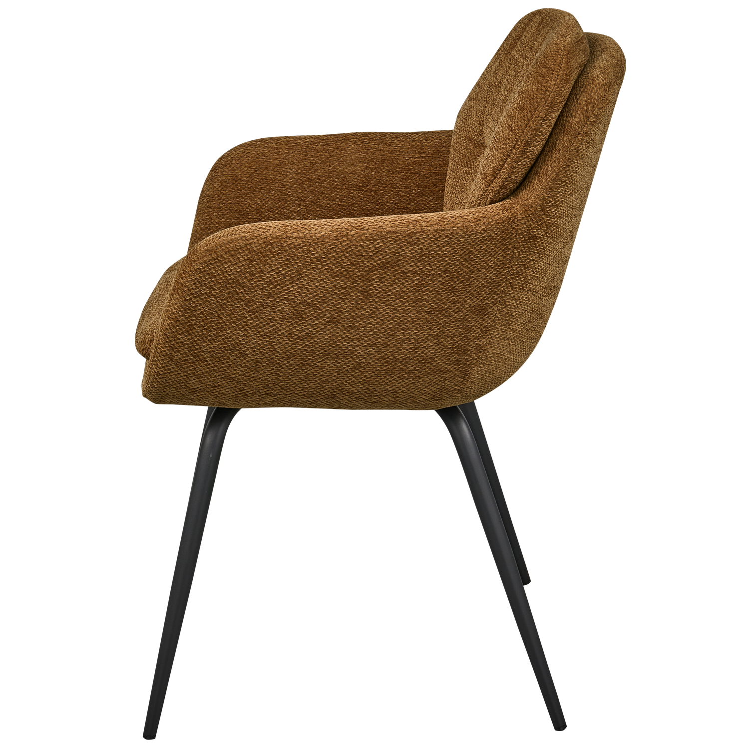 RUNA EETKAMERSTOEL CHENILLE KARAMEL BRUIN/GEEL