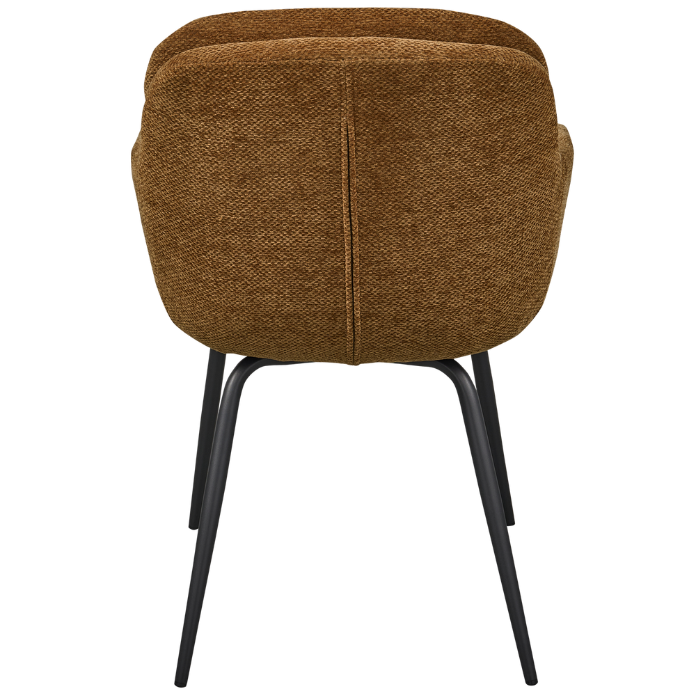 RUNA EETKAMERSTOEL CHENILLE KARAMEL BRUIN/GEEL