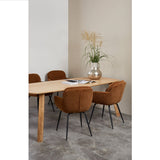 RUNA EETKAMERSTOEL CHENILLE KARAMEL BRUIN/GEEL