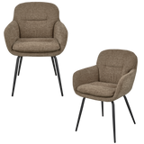 RUNA EETKAMERSTOEL CHENILLE DONKERZAND