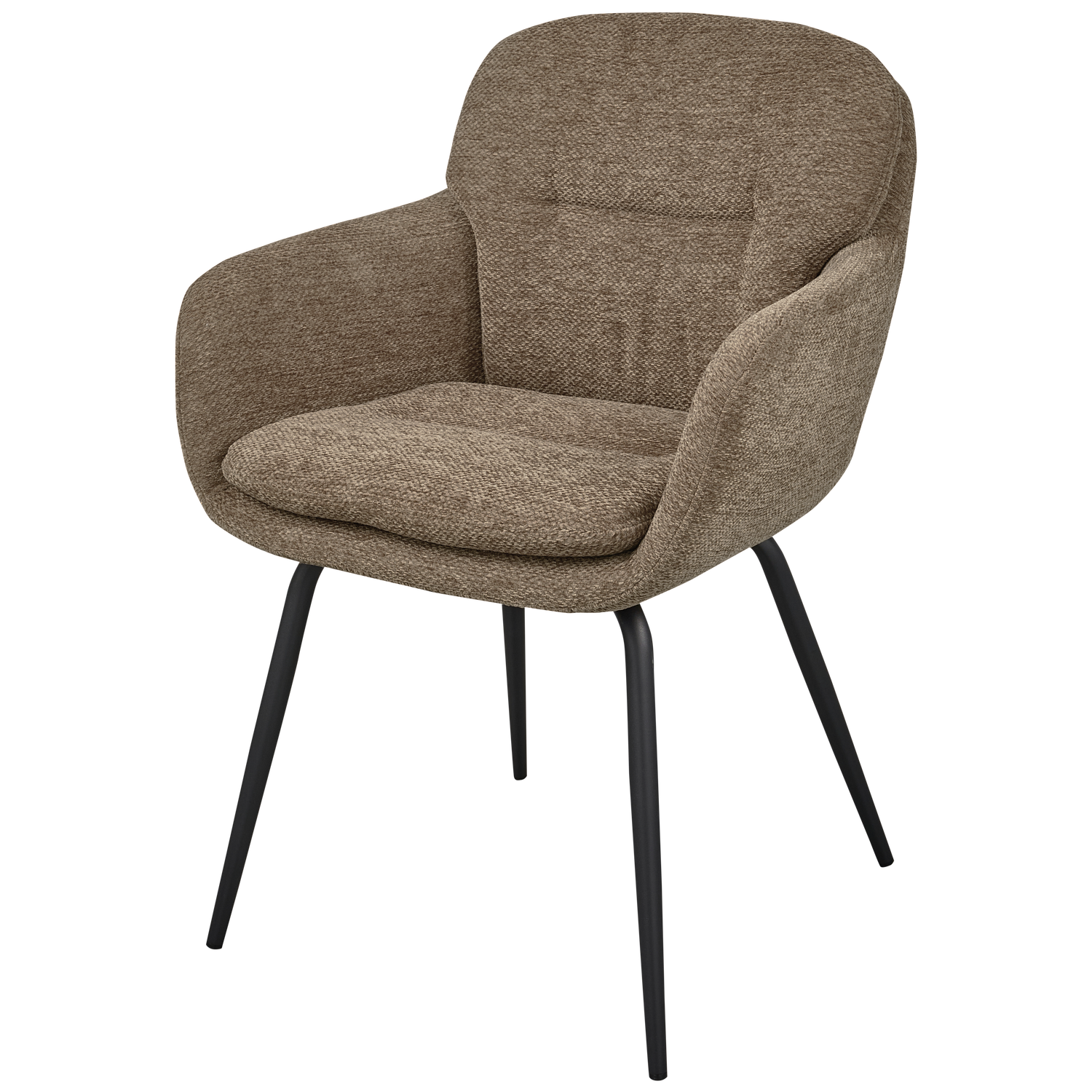 RUNA EETKAMERSTOEL CHENILLE DONKERZAND