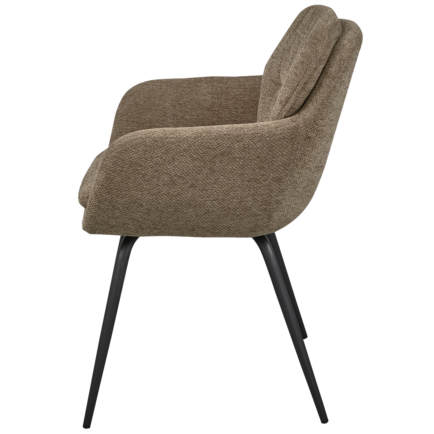 RUNA EETKAMERSTOEL CHENILLE DONKERZAND