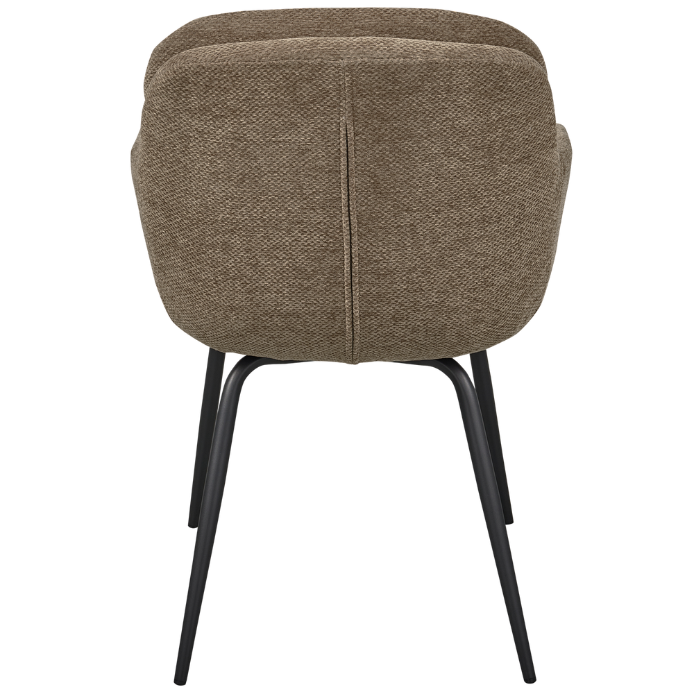 RUNA EETKAMERSTOEL CHENILLE DONKERZAND