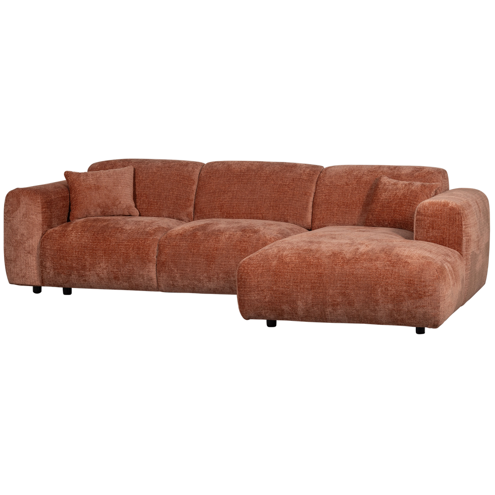 CLOUD CHAISE LONGUE BANK RECHTS CHENILLE TERRA