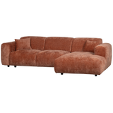 CLOUD CHAISE LONGUE BANK RECHTS CHENILLE TERRA