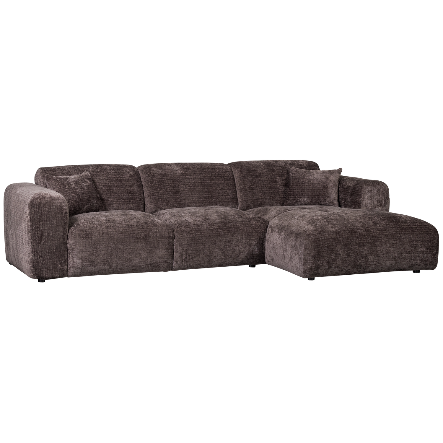 CLOUD CHAISE LONGUE BANK RECHTS CHENILLE WARM BRUIN