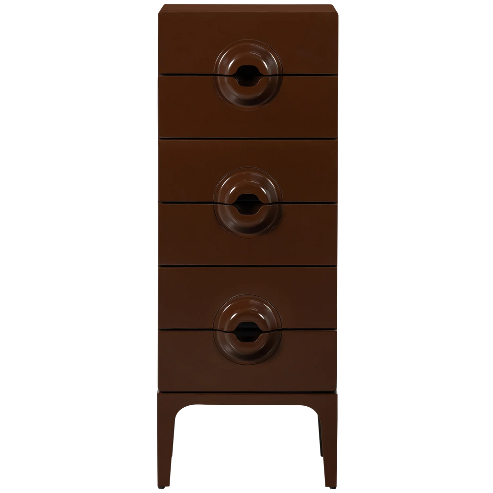 WOOOD - Merge ladekast 6 lades bruin/rood