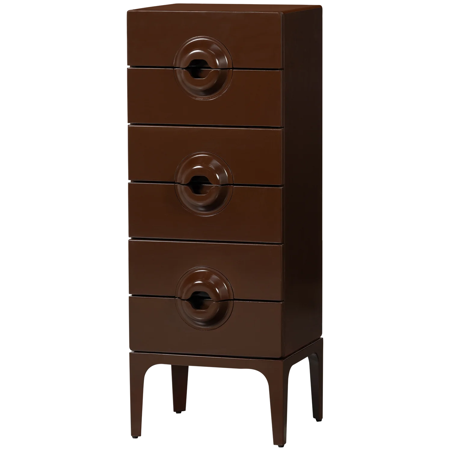 WOOOD - Merge ladekast 6 lades bruin/rood