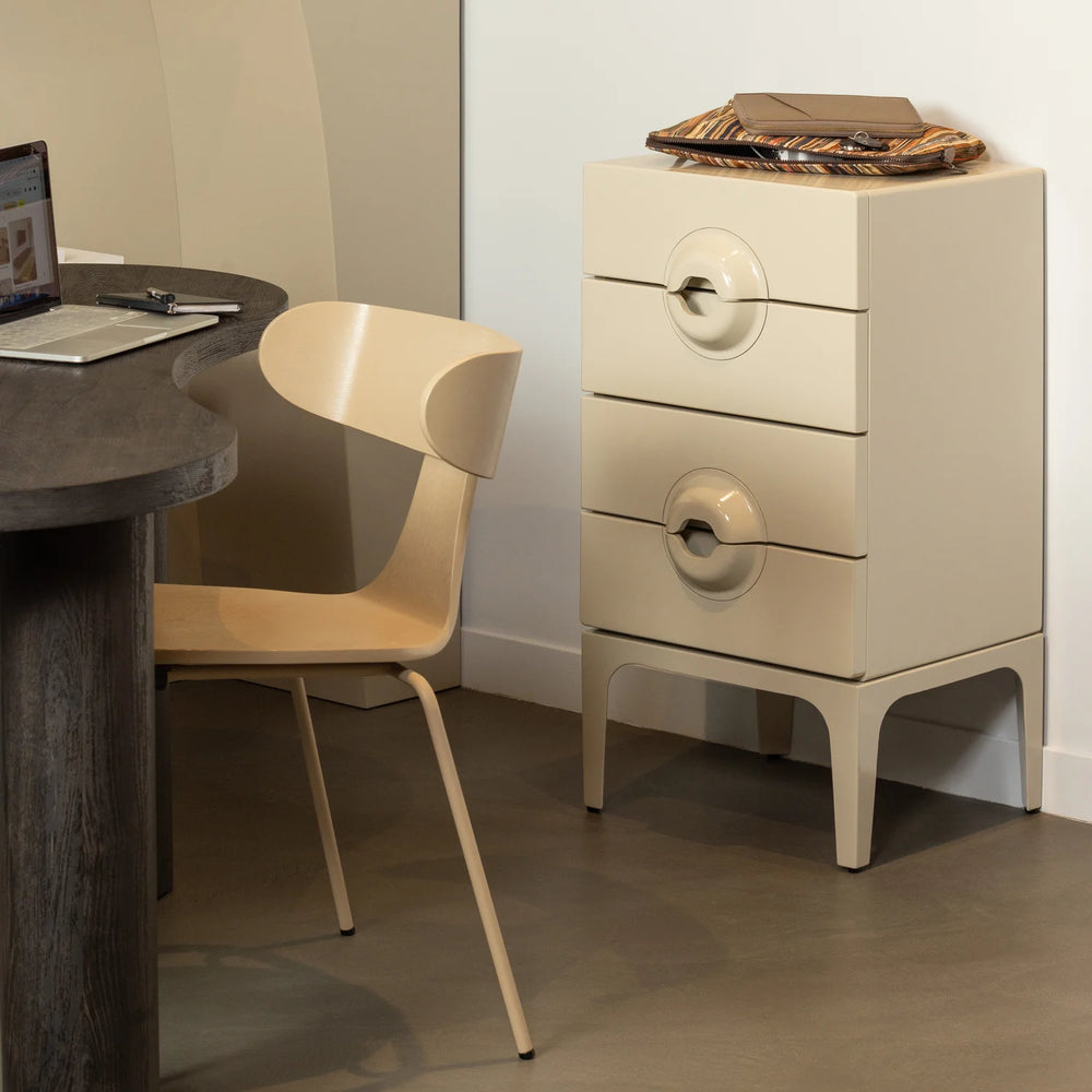 WOOOD - Merge ladekast 4 lades hout greige