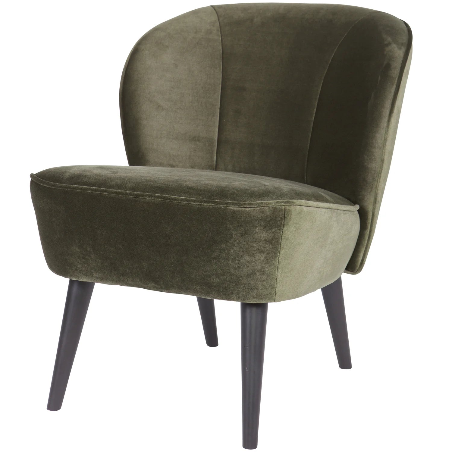 WOOOD - Fauteuil Sara fluweel warm groen