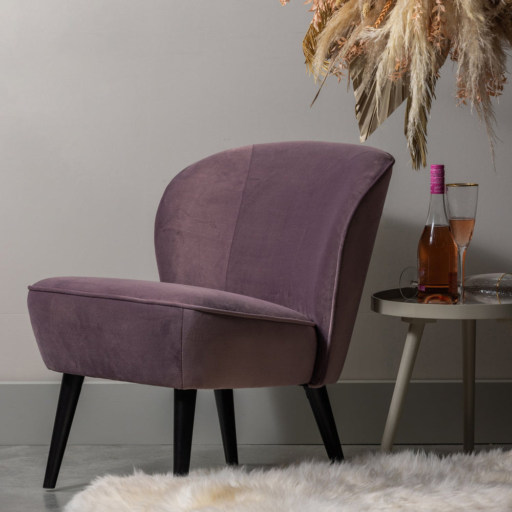 SARA FAUTEUIL VELVET WARM LILA