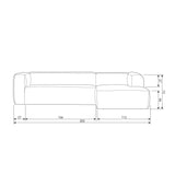 BEAN HOEKBANK RECHTS GROVE MELANGE STOF NATUREL