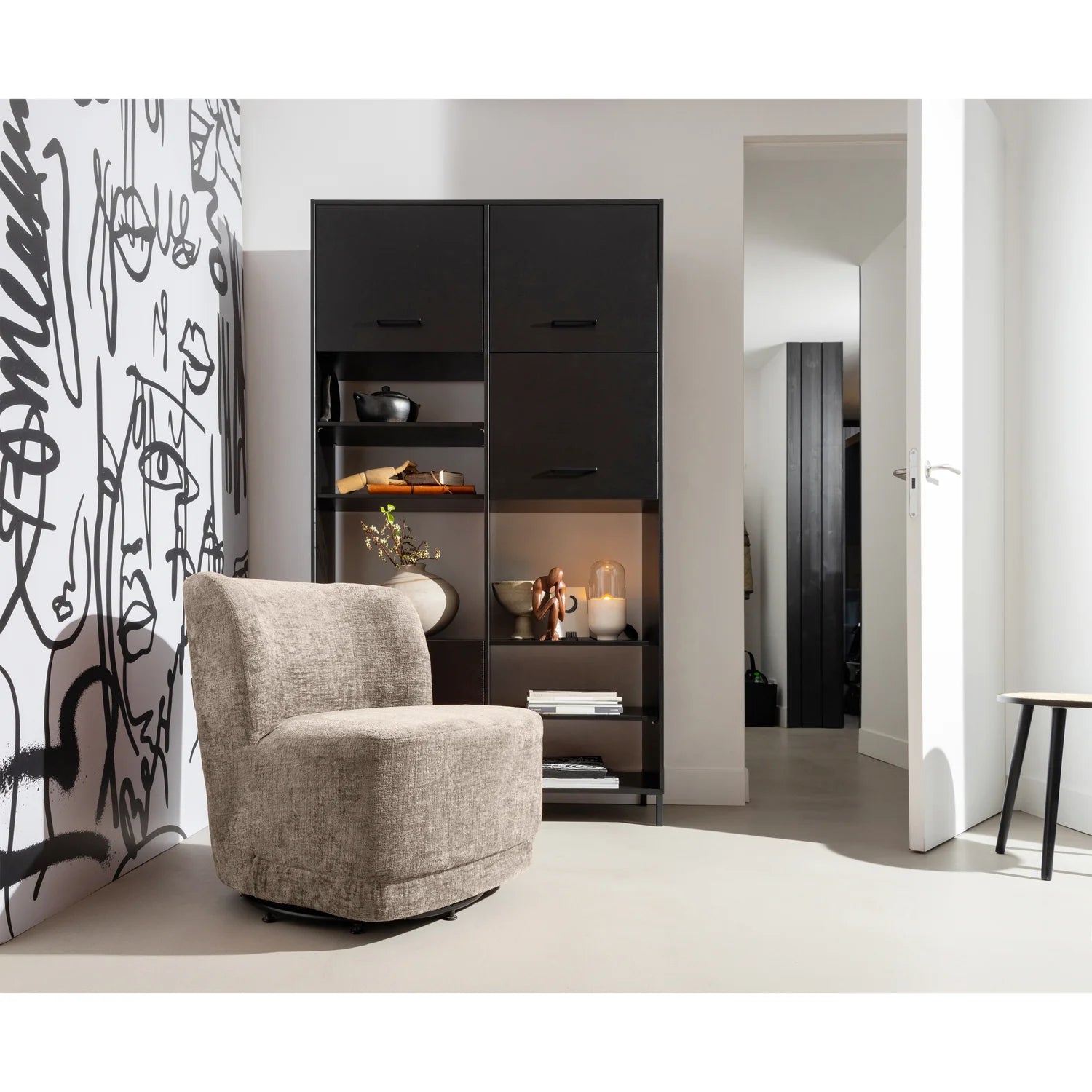 WOOOD - Atty draaifauteuil zand