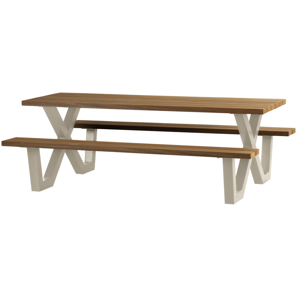 TABLO TUIN PICKNICKTAFEL AYOUS ZAND X-POOT METAAL [fsc]