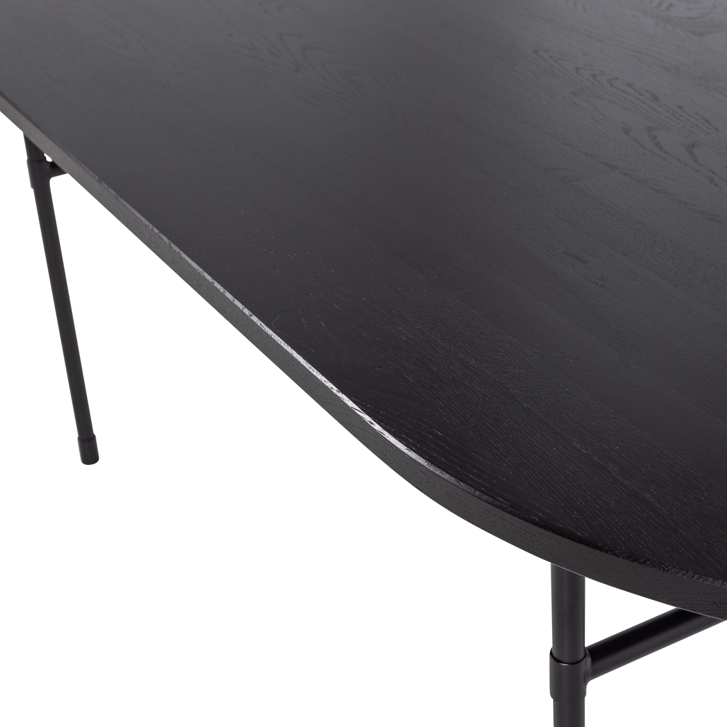 ARTHUR EETTAFEL OVAAL MET H-POOT EIKEN ZWART [fsc]