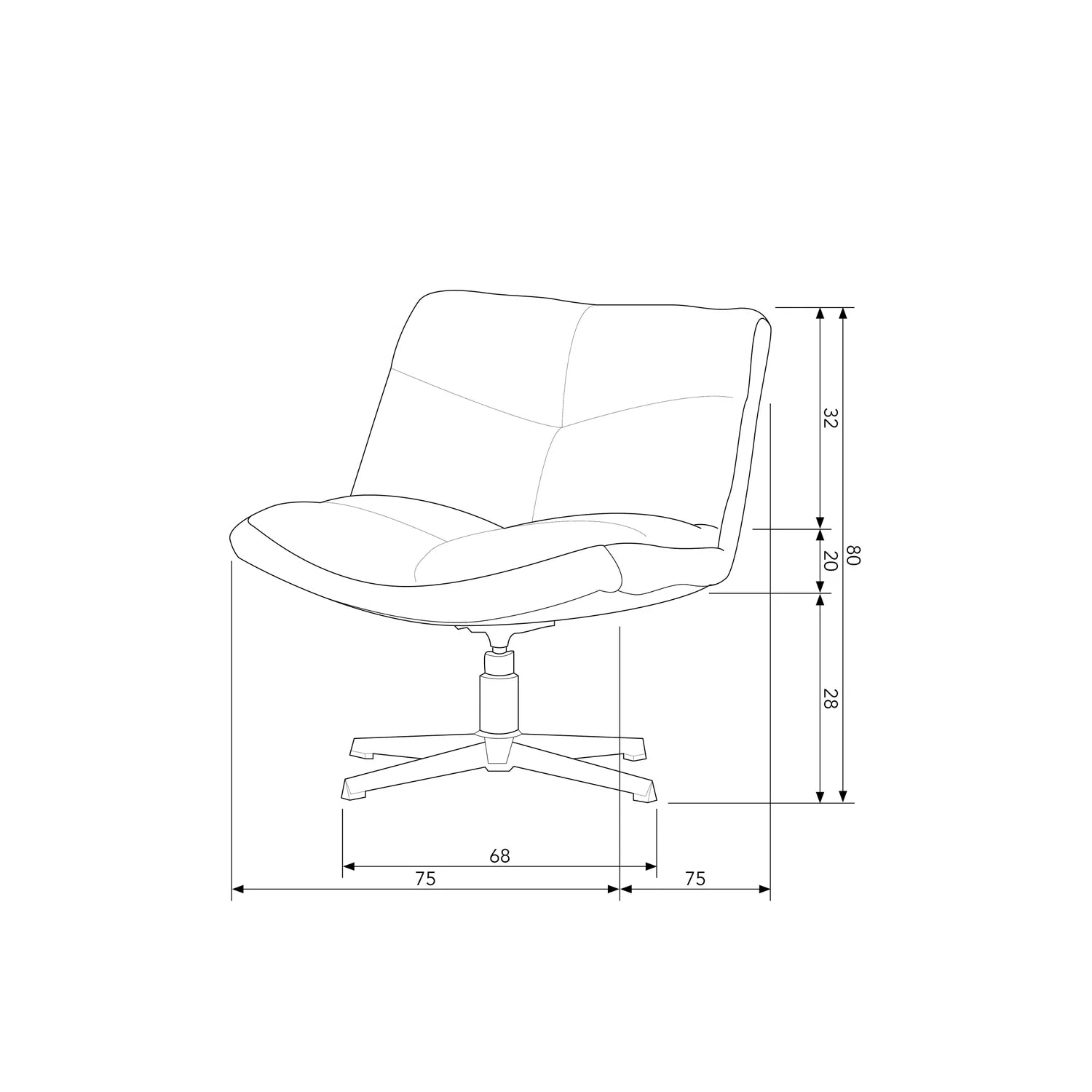 WOOOD - Vinny draaifauteuil bouclé antraciet