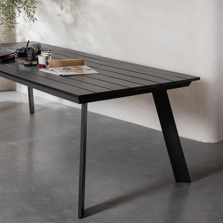 WOOOD - Veerle tuintafel aluminium/polywood antraciet 220x100cm