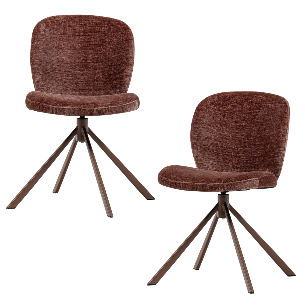 FEMKE EETKAMERSTOEL CHENILLE BLAUW