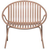 WOOOD - Bruce tuin fauteuil + hocker pp/metaal zalm roze