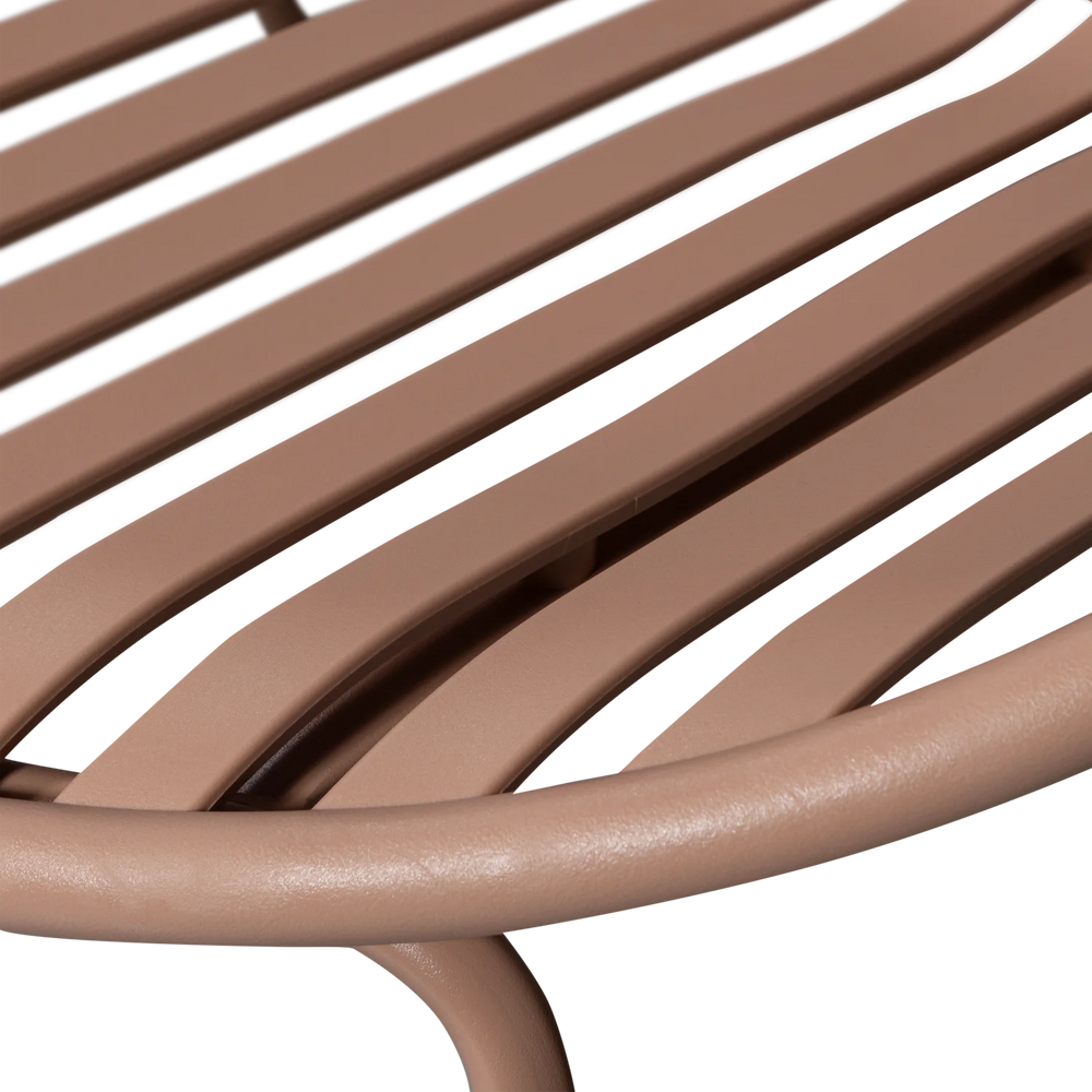 WOOOD - Bruce tuin fauteuil + hocker pp/metaal zalm roze