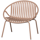 WOOOD - Bruce tuin fauteuil + hocker pp/metaal zalm roze