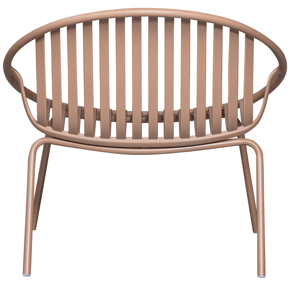 WOOOD - Bruce tuin fauteuil + hocker pp/metaal zalm roze