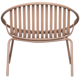 WOOOD - Bruce tuin fauteuil + hocker pp/metaal zalm roze