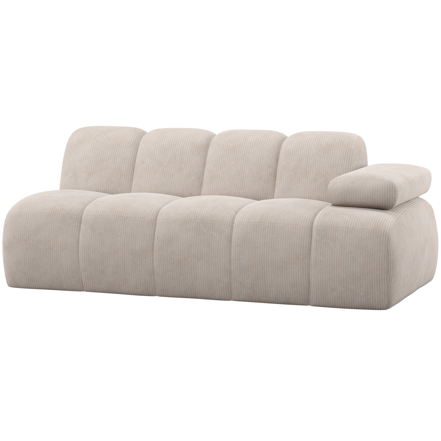 MOJO 2-ZITS ELEMENT ARM RECHTS RIBSTOF ECRU