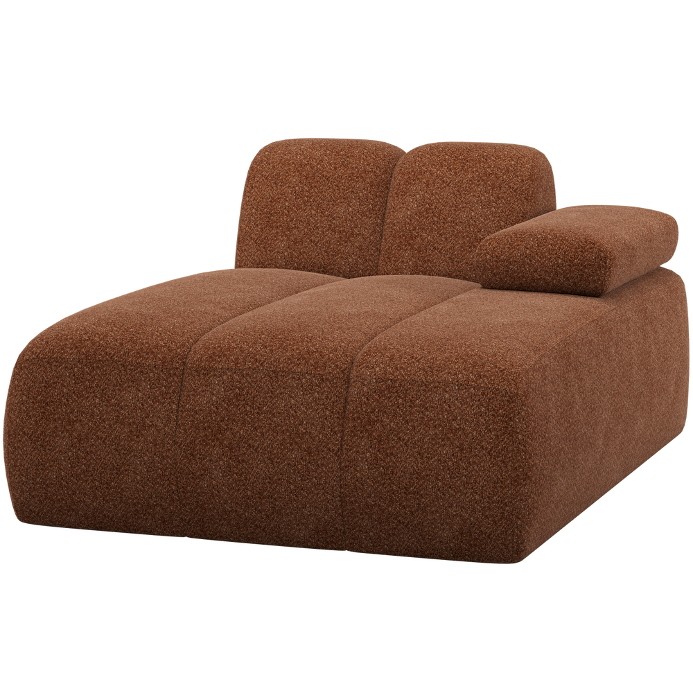 MOJO CHAISE LONGUE ELEMENT RECHTS WOLLIG ROESTBRUIN