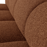 MOJO EETBANK 164 CM MET RUGLEUNING BOUCLE ROESTBRUIN MEL