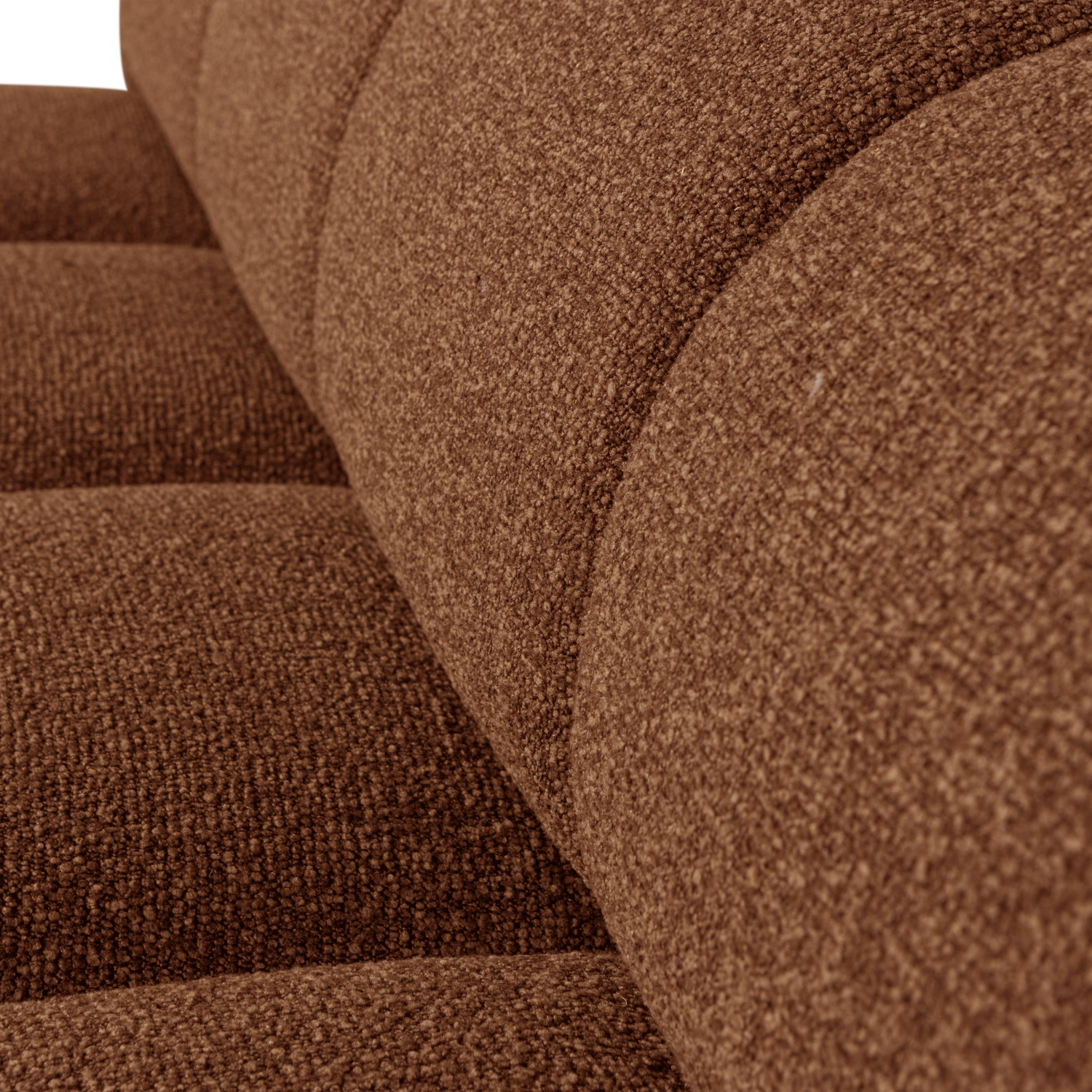 MOJO EETBANK 164 CM MET RUGLEUNING BOUCLE ROESTBRUIN MEL