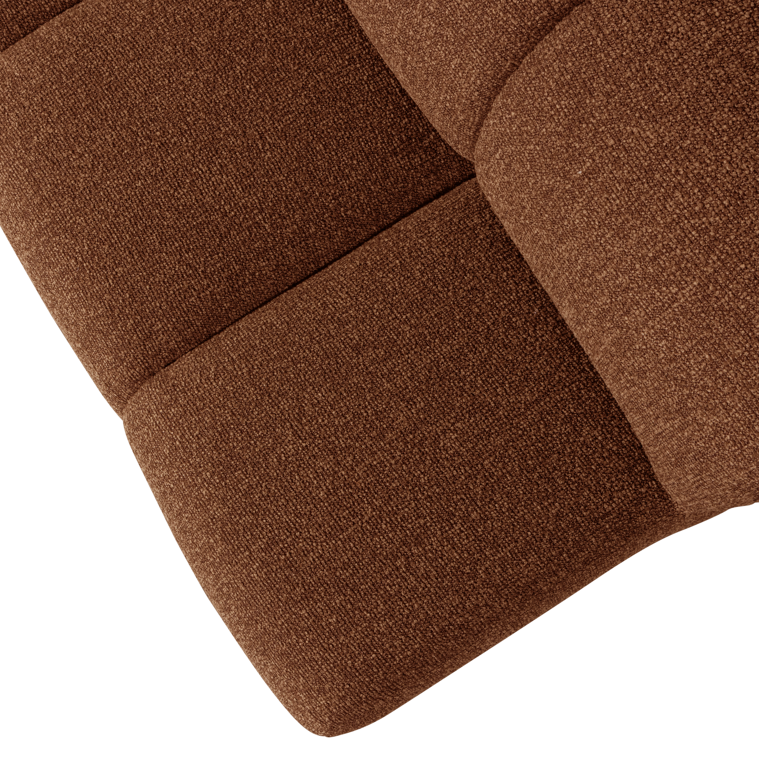 MOJO EETBANK 164 CM MET RUGLEUNING BOUCLE ROESTBRUIN MEL