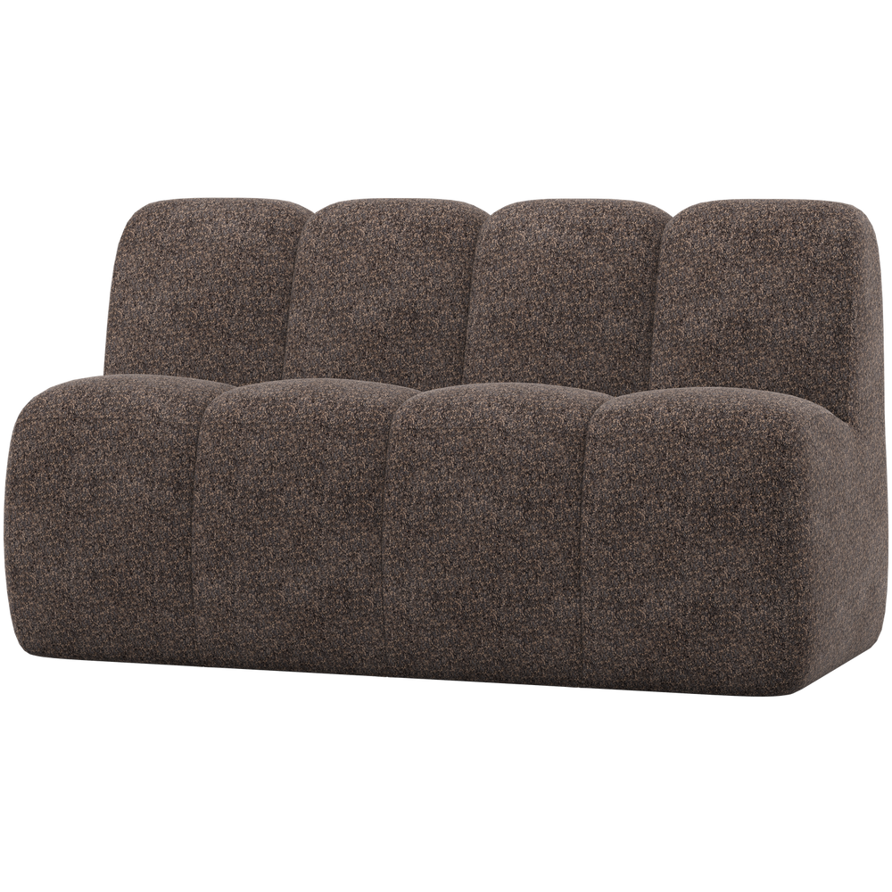 MOJO EETBANK 164 CM MET RUGLEUNING WOLLIG BRUIN