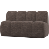 MOJO EETBANK 164 CM MET RUGLEUNING WOLLIG BRUIN