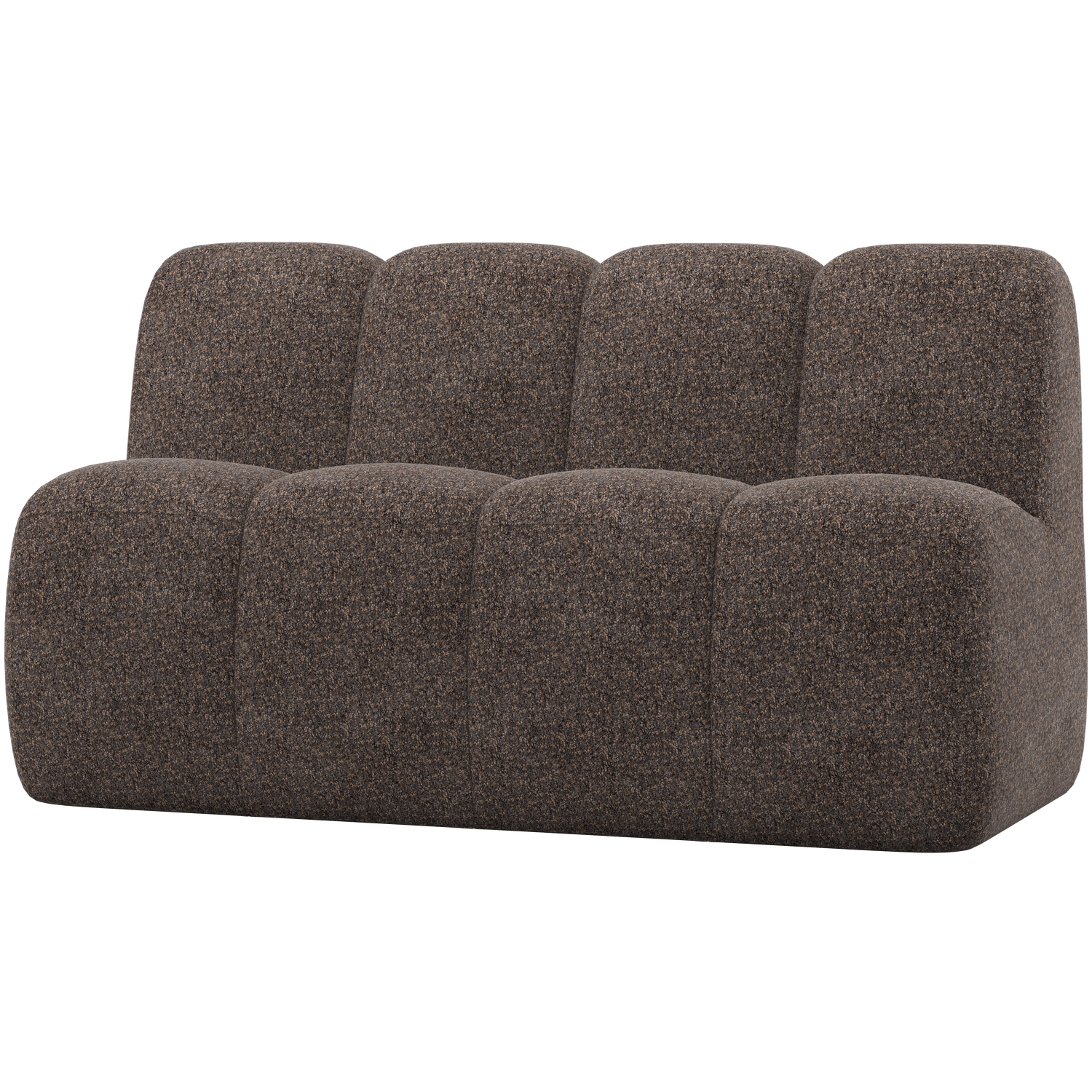 MOJO EETBANK 164 CM MET RUGLEUNING WOLLIG BRUIN