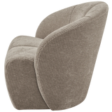 BePureHome - Mojo draaifauteuil geweven ribstof donkerzand