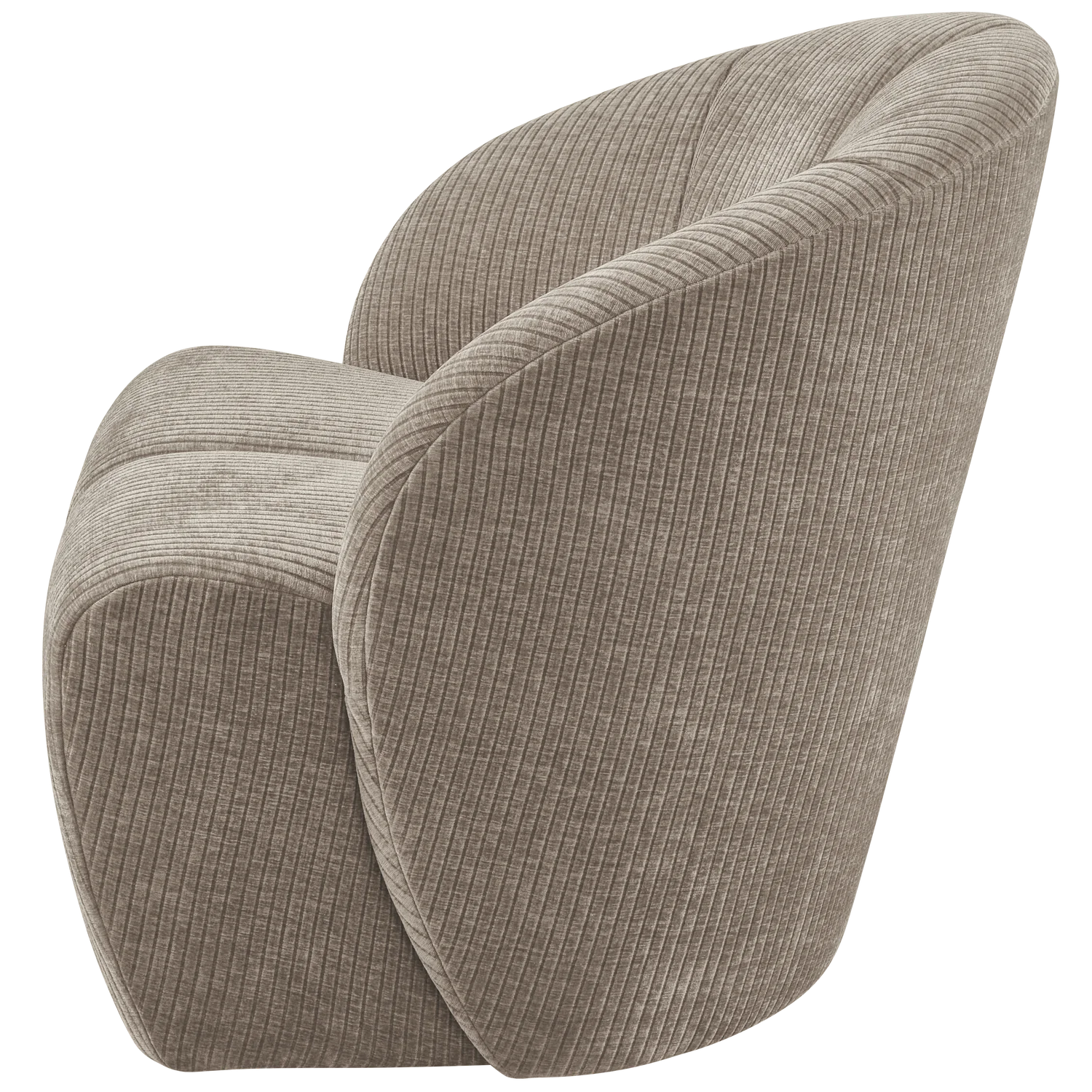 BePureHome - Mojo draaifauteuil geweven ribstof donkerzand