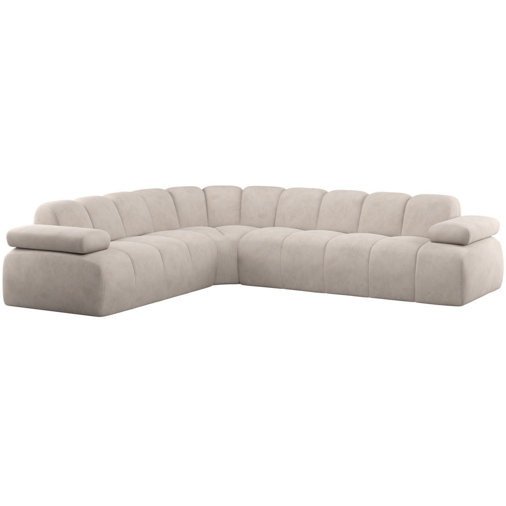 MOJO HOEKBANK LINKS RIBSTOF ECRU